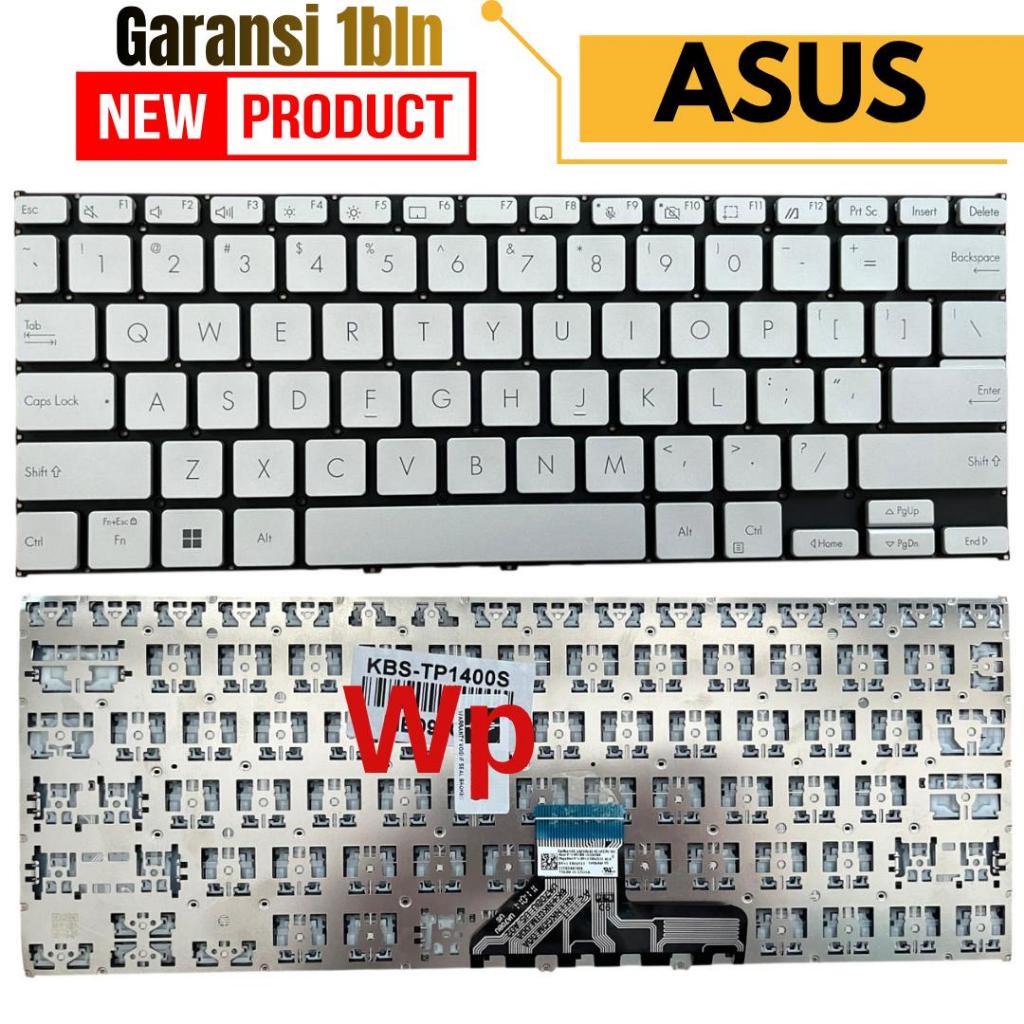 คีย์บอร์ด Asus Vivobook Go 14 Flip แป้นพิมพ์แล็ปท็อป TP1400 TP1400S TP1400SA TP1400KA สีเงิน