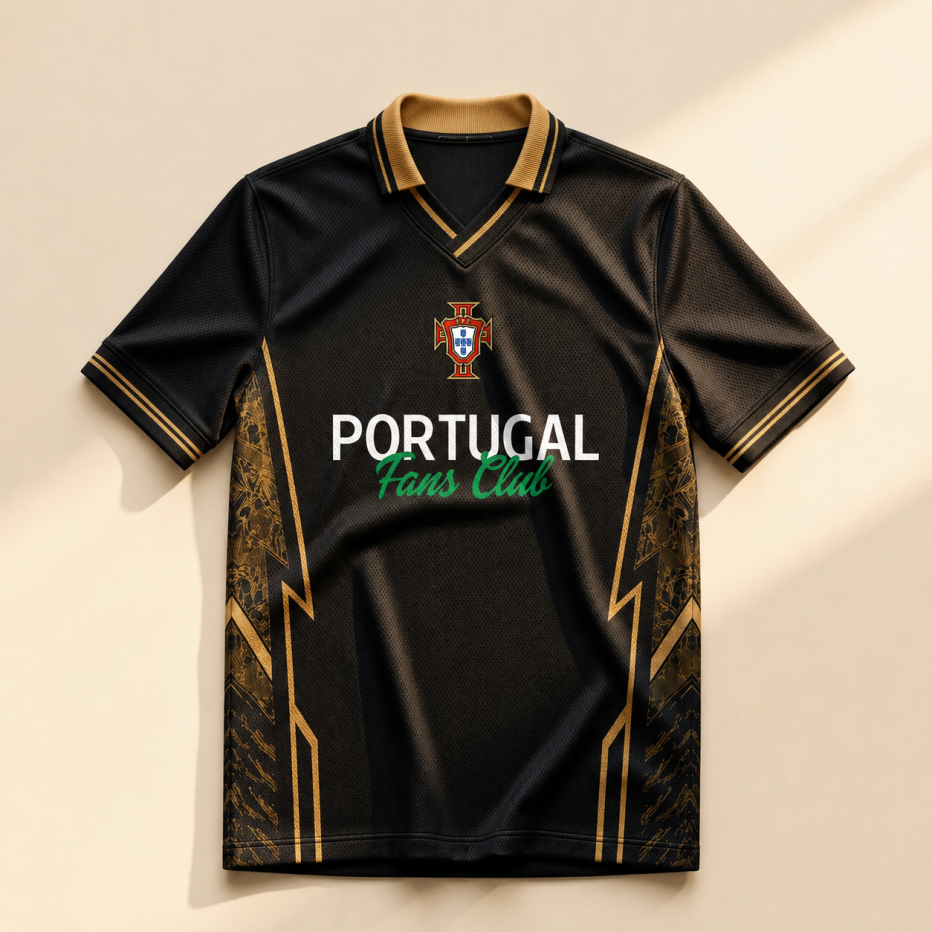 FANTASY PORTUGAL BLACK VINTAGE JERSEY/CLASSIC JERSEY/AVO JERSEY/VINTAGE JERSEY/ FANTASY JERSEY