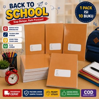 (10PACK) BUKU TULIS 38 LEMBAR SAMPUL COKLAT PREMIUM-BUKU TULIS 38 HALAMAN