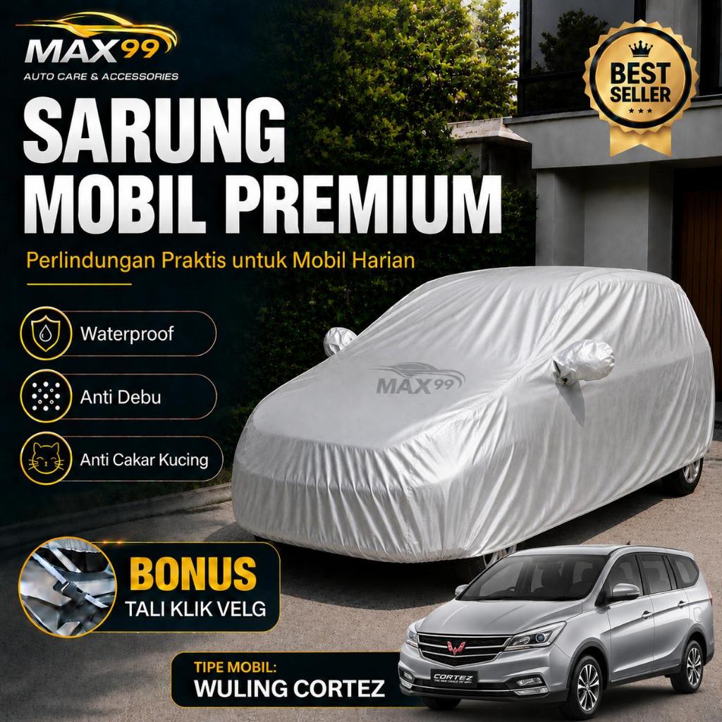 ผ้าคลุมรถ Cortez - Wuling Cortez Silver Coating กันน้ํากลางแจ้ง Premium Car Body Cover Bonus Click S