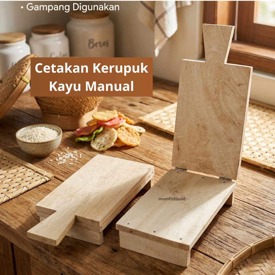 Mango Wood Gendar Cracker Mold Rice Puli Cracker Printing Tool