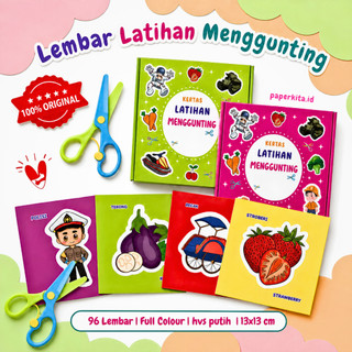 Latihan Menggunting Kertas Mainan Edukasi Worksheet Aktivitas Untuk Anak Paud TK DIY Paper Cut