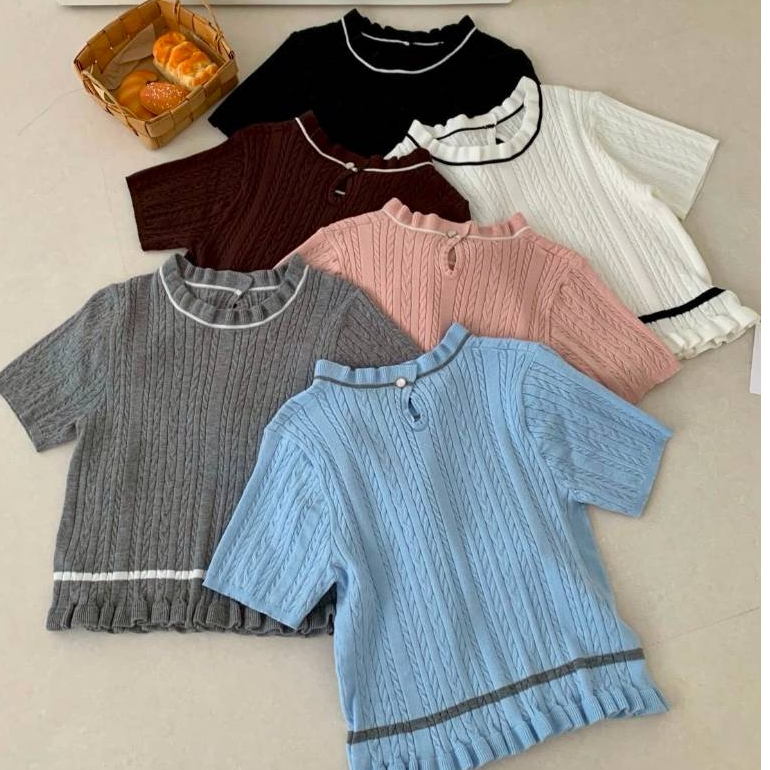 One-K BKK Top Ruffle Knit 318860 สต็อกพร้อม