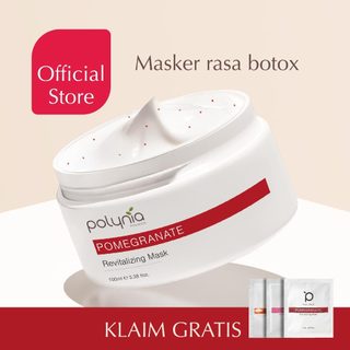 POLYNIA | Pomegranate Revitalizing Face Mask | Masker Anti Aging | Pudarkan Kerutan & Garis Halus | Samarkan Flek Hitam | BPOM
