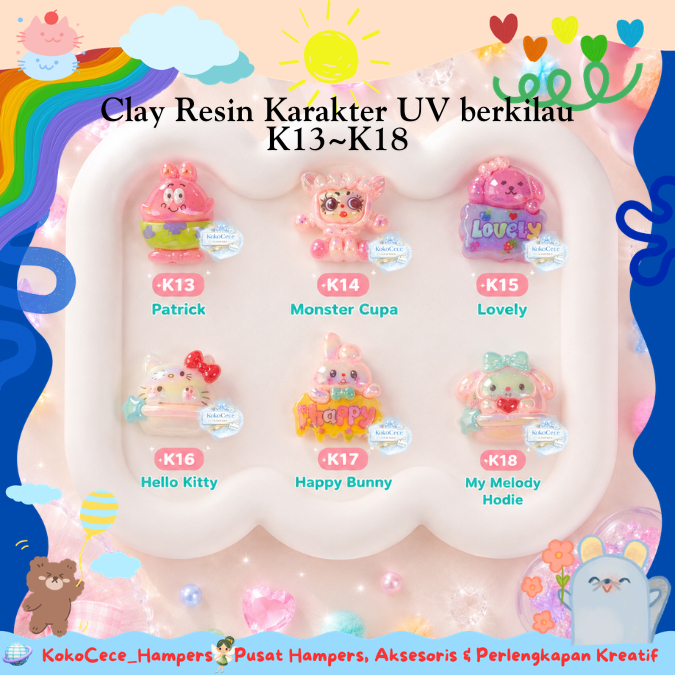 K13 ~ K18 อุปกรณ์เสริม CLAY Patrick spongebob monster cupa น่ารัก hello kitty happy bunny my melody 