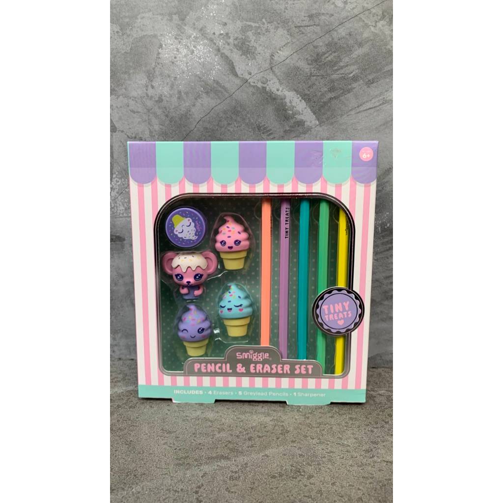 TREAT RAIDER ERASER PENCIL SET GIRL - PENCIL AND ERASER SET
