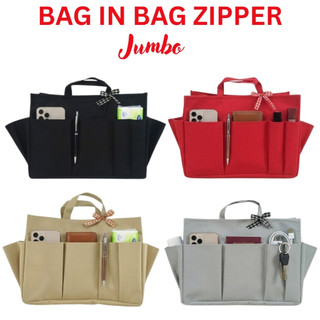 Bag in Bag JUMBO Organizer Resleting/Perekat Penata Dalaman Tas Hand Bag Zipper Tas Rapi Banyak Sekat