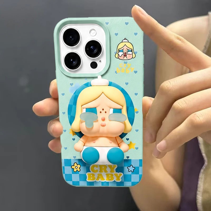HP 3D Pop Out Crying Again Textured Case สําหรับ iPhone 11 12 13 14 15 16 17 Pro Max Air Plus เคสโทร