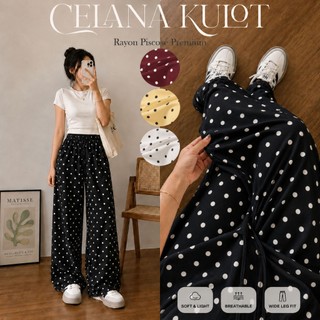 Celana Kulot Motif Polkadot Nyaman Di Pakai Bahan Rayon Viscose Premium