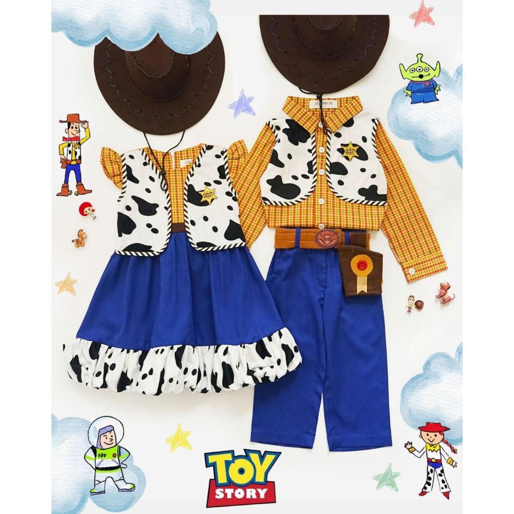 TOY STORY KIDS COSTUME / เสื้อผ้าไม้ / ชุดไม้ / ของเล่น STORY CHILDRENS COSTUME / เสื้อผ้า TOY STORY