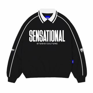SENSATIONAL Fog Crewneck Boxy Rugby Oversize Unisex Fleece Cotton 330gsm