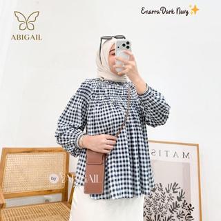 Blouse Wanita Kasual Jumbo Korean Style Elegan Modis Kekinian Terbaru 2026 Motif Enarra by Kamalin
