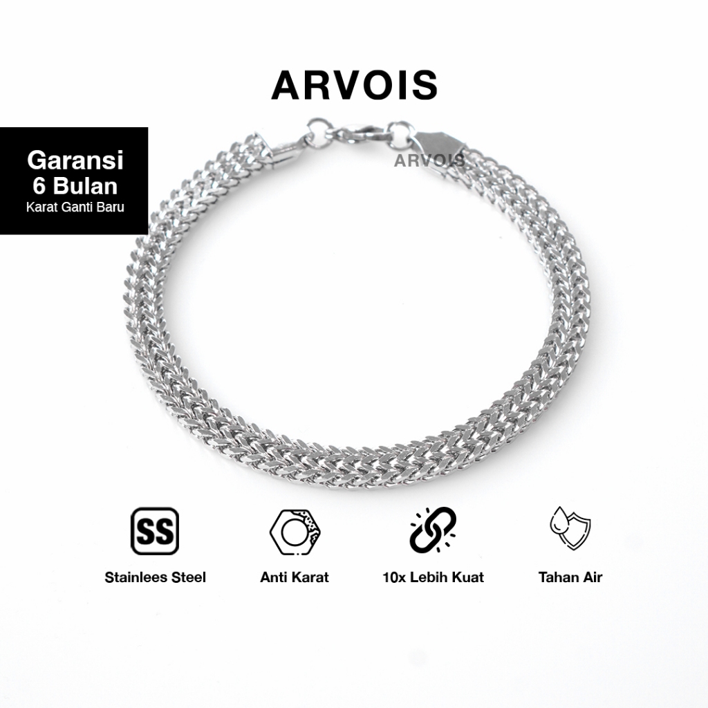 ARVOIS - Gelang Pria Wanita Titanium Anti Karat - Ethan Bracelet