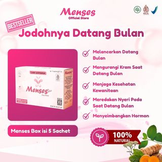 Menses isi 5 sachet syrup herbal alami membantu meredakan nyeri, melancarkan siklus tidak teratur