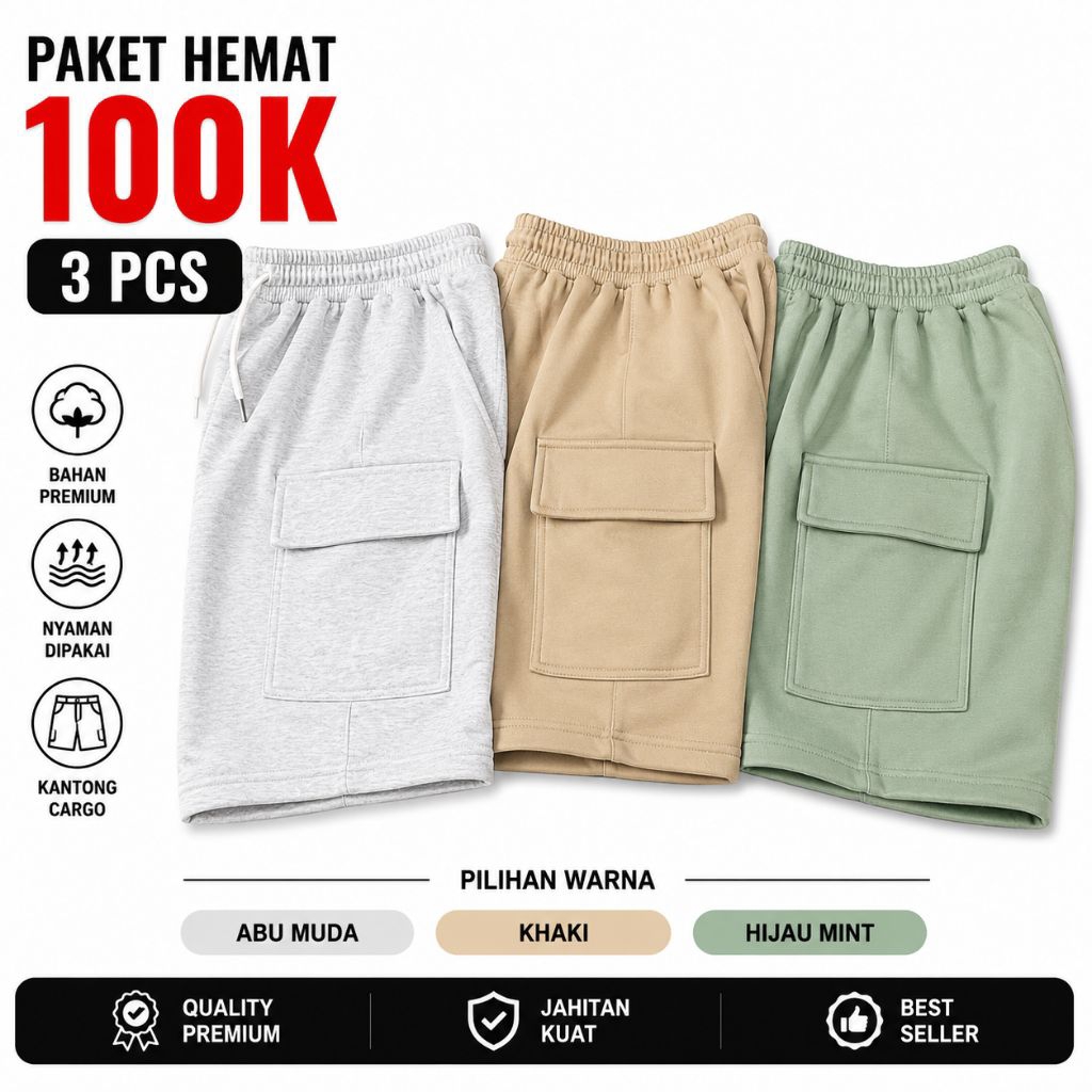 BOARDSHOT CARGO SHORTS 3PCS 100K THICK, COOL MATERIAL