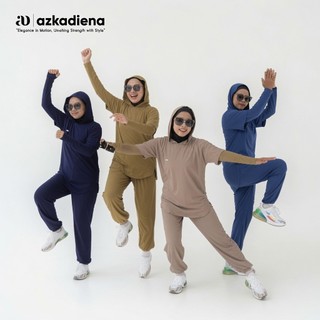 Azkadiena Setelan Jenita Set Baju Olahraga Wanita Muslimah Set Sport 3 in 1