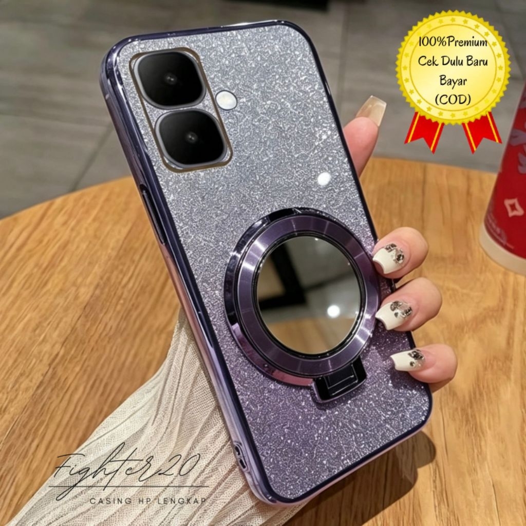 INFINIX SMART 10 Case Glitter standing Mirror MagSafe Phone Protector