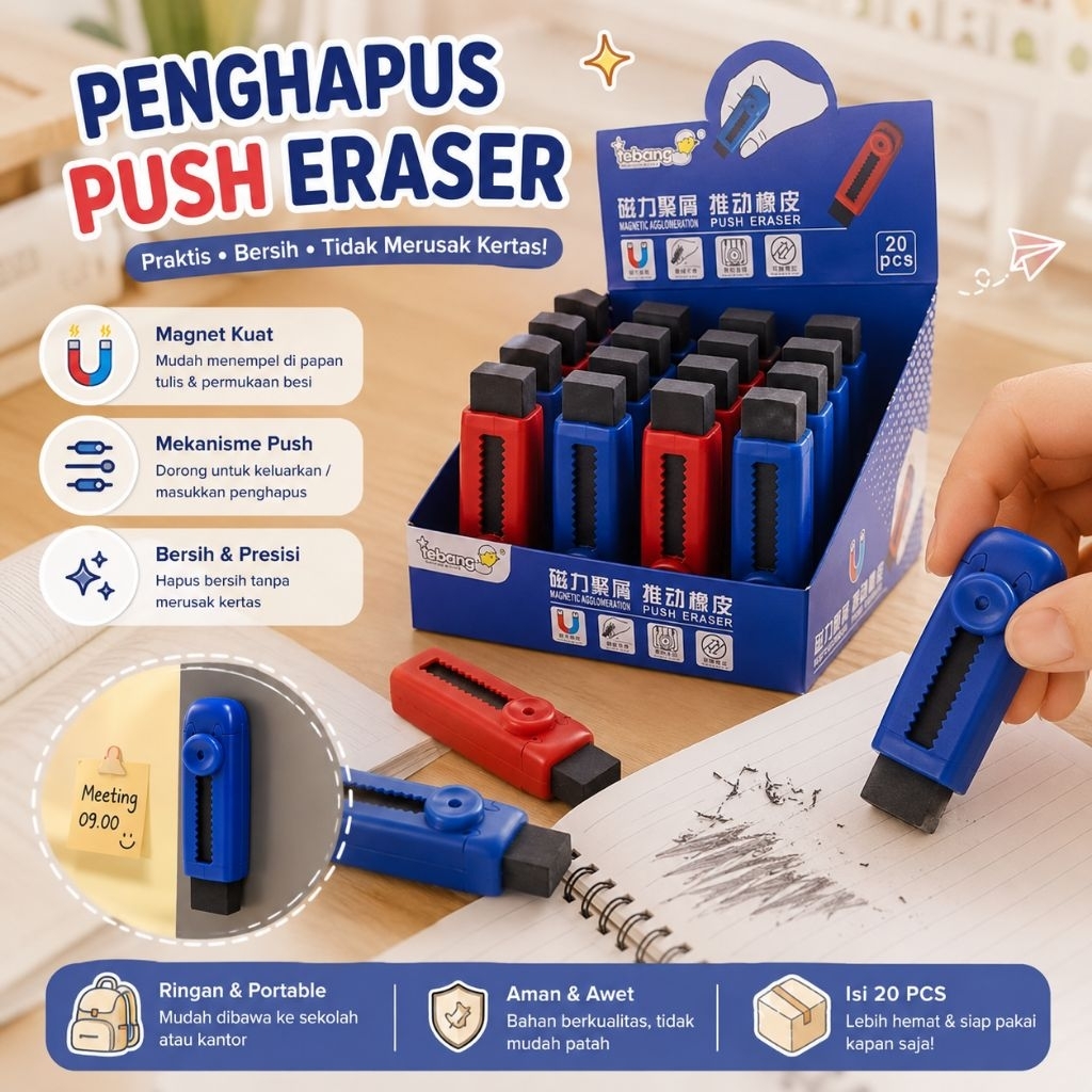 PENCIL ERASER TB6515 (FJS BL-009) ขนาด 8cmX2.5cm