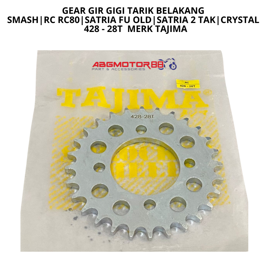 REAR PULL GEAR GEAR SMASH RC RC80 SATRIA FU เก่า SATRIA 2-STOKE CRYSTAL TORNADO 428 - 28T 28 T TAJIM