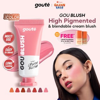 Goute Goublush Cream Blush for Cheek Blendable High Pigmented Lightweight Blush on