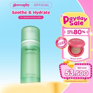 [3PCS FREE CUSHION] Glowsophy CICA Panthenol Soothing Moisturizer Gel 100ml - Pelembab Wajah Ringan Kulit Berjerawat & Sensitif untuk Membantu Menenangkan dan Meredakan Jerawat Kemerahan dengan sensasi Calming Pengontrol Minyak  Krim Anti Jerawat
