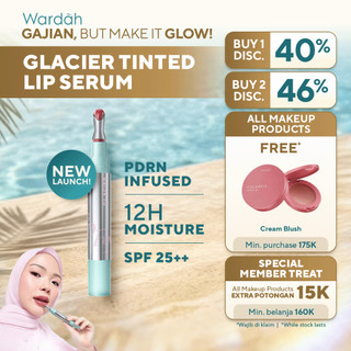 WARDAH PDRN Glacier Tinted Lip Serum with PDRN-infusion and SPF 25 -  Sensasi Dingin - Melembapkan Menyamarkan Garis Bibir - Plumpy Lip - Bibir Kenyal - Lip Gloss - Glossy Lips - Makeup