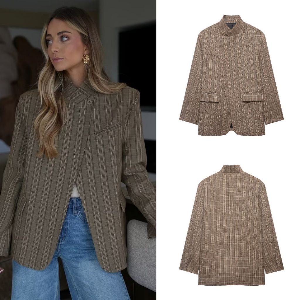 Khaki Plaid Inforsal Blazer 80374 (TENC)