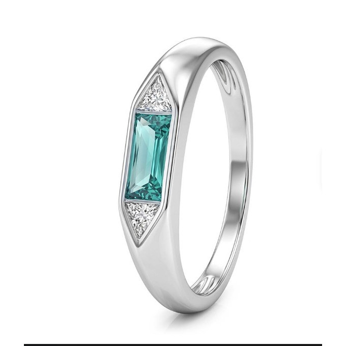 Hiphop White Zircon และ Sea Blue Zircon 925 เงินสเตอร์ลิงเรียบง่ายประณีต