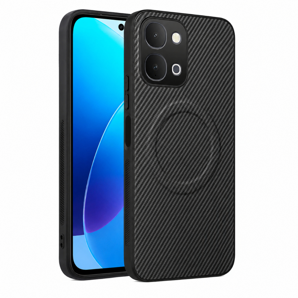 VIVO Y28 Ring Magnetic Carbon Fiber Premium Casing Cover