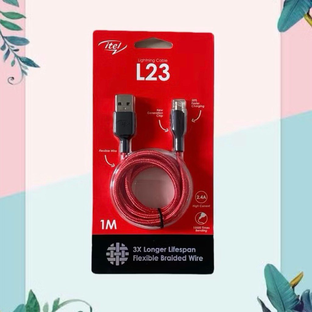 Itel L23 Lightning Fast Charging 2.4A Braiden Nylon Data Cable