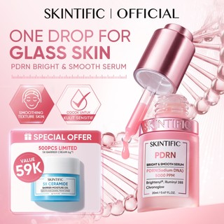 [NEW LAUNCH!]SKINTIFIC - PDRN Bright & Smooth Serum 20ml | High-potency PDRN Accelerates renewal fades dullness fortifies the barrier Mencerahkan Dark Spot Tumpas Komedo anti aging Whitening Brightening anti acne Eksfoliasi skincare