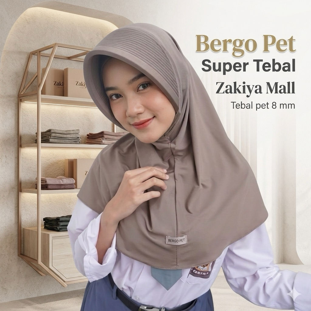 Super Thick Ped School Sport Bergo Hijab | ไซส์ M | วอลเลย์บอลกีฬา Yapping / Hijab ที่สุด