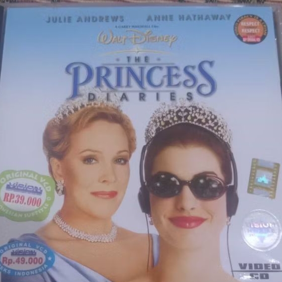 VCD ORIGINAL THE PRINCESS DIARIES - WALT DISNEY FEAT ANNE HATHAWAY INDONESIAN TEXT