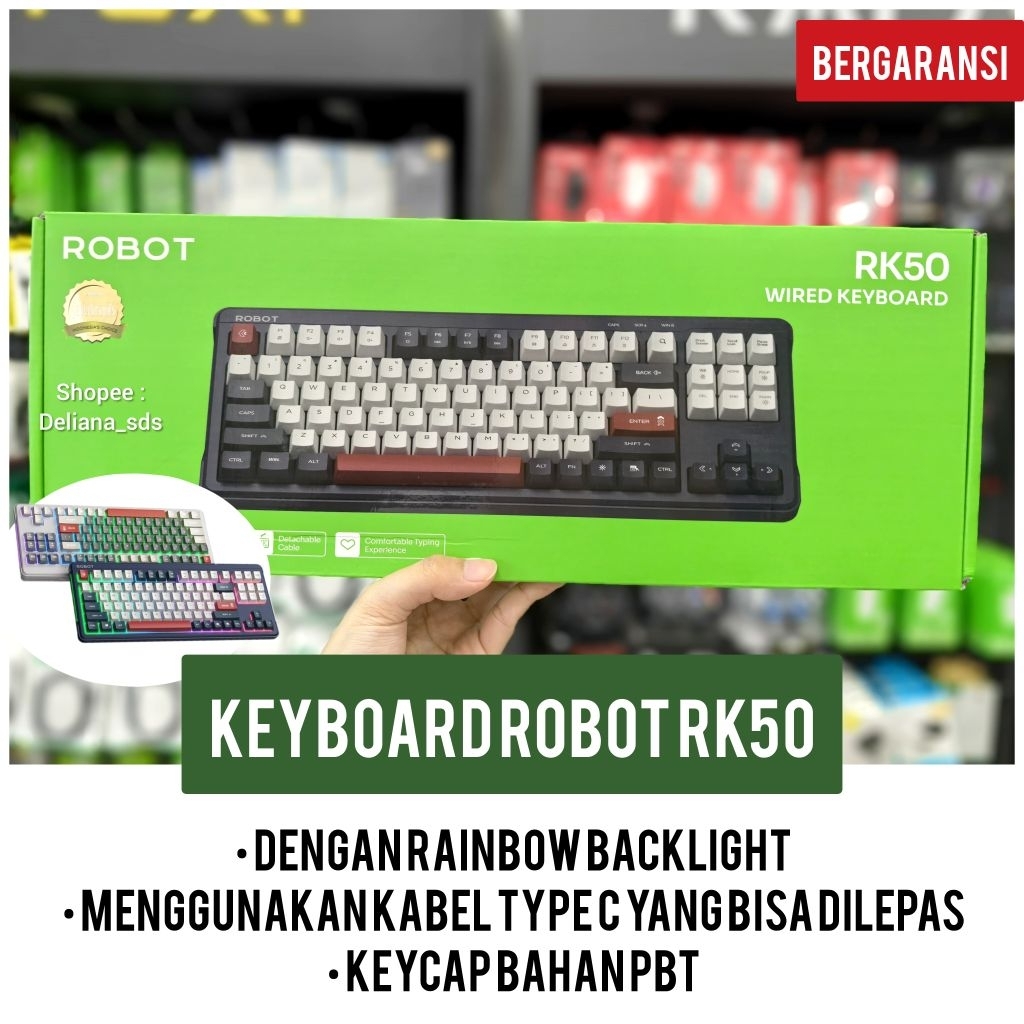 คีย์บอร์ด Robot RK50 อย่างเป็นทางการรับประกัน 1 ปี Robot RK50 Gaming Keyboard Robot RK50