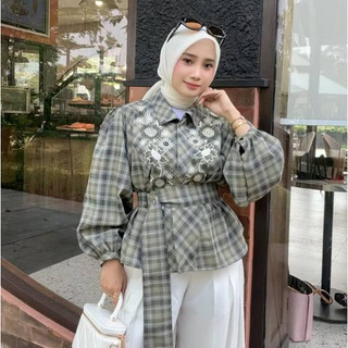 HAGOO BLOUSE PAMELA ATASAN WANITA BLOUSE KATUN BORDIR