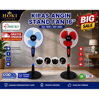 Kipas Angin Berdiri 16 Inch Omicko KA-1651 Angin Kencang - Stand Fan 3 Kecepatan Hemat Energi Bebas Bising