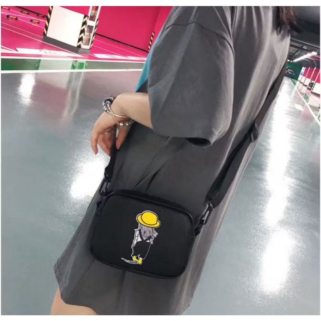 QUINN / SCREEN-PRINTED SLING BAG / PLAIN SLING BAG