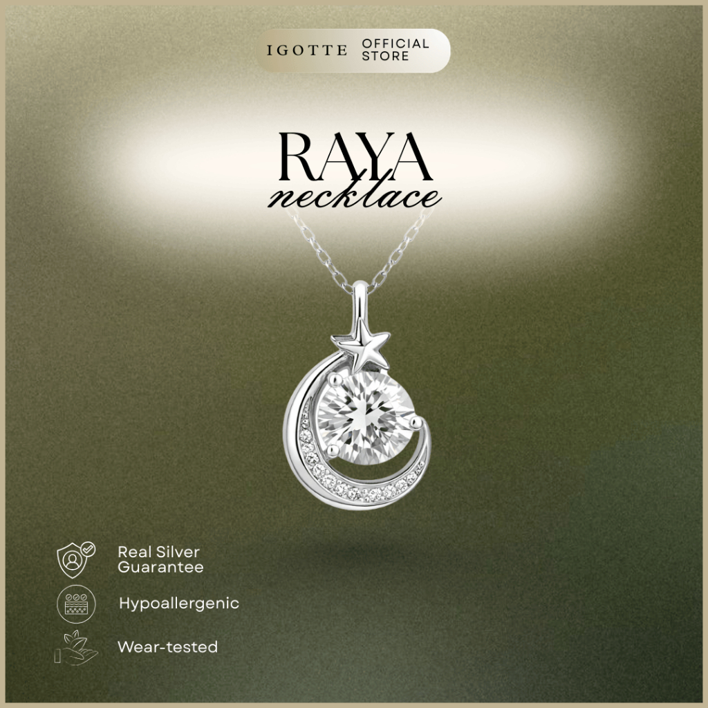 สร้อยคอ RAYA - เงินสเตอร์ลิง 925 ชุบทอง - ชุบทอง 18k - สร้อยคอซ้อนพระจันทร์เสี้ยว - อุปกรณ์เสริม EID