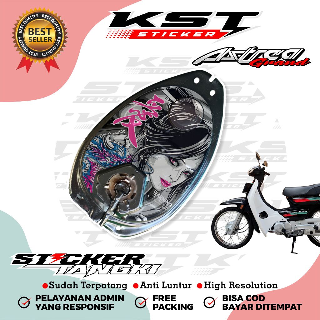 ASTREA GRAND Tank Sticker - สติ๊กเกอร์ติดถังน้ํามัน ASTREA GRAND เรียบง่าย, ป้องกันการซีดจาง, ตัดแล้ว