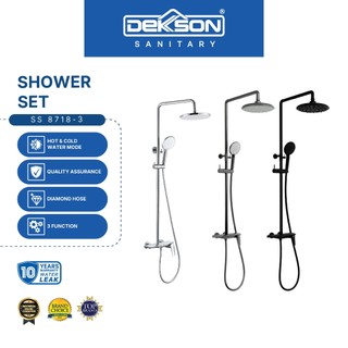 DEKKSON Shower Set Tiang Keran Shower Mixer Air Panas Dingin SS 8718-3