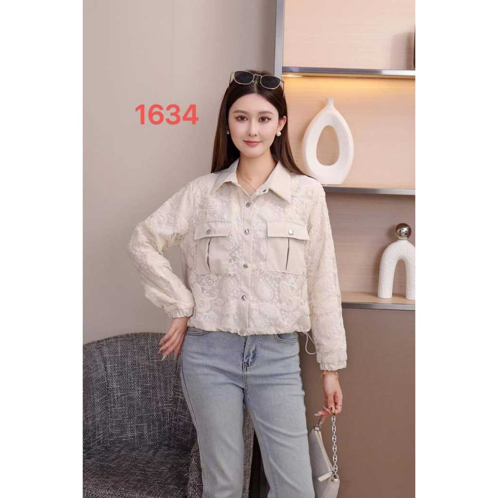 Naomi Blouse Jacket Crop Prisket เย็บปักถักร้อย Luxury - BKK Premium Outerwear | Zamiya.id