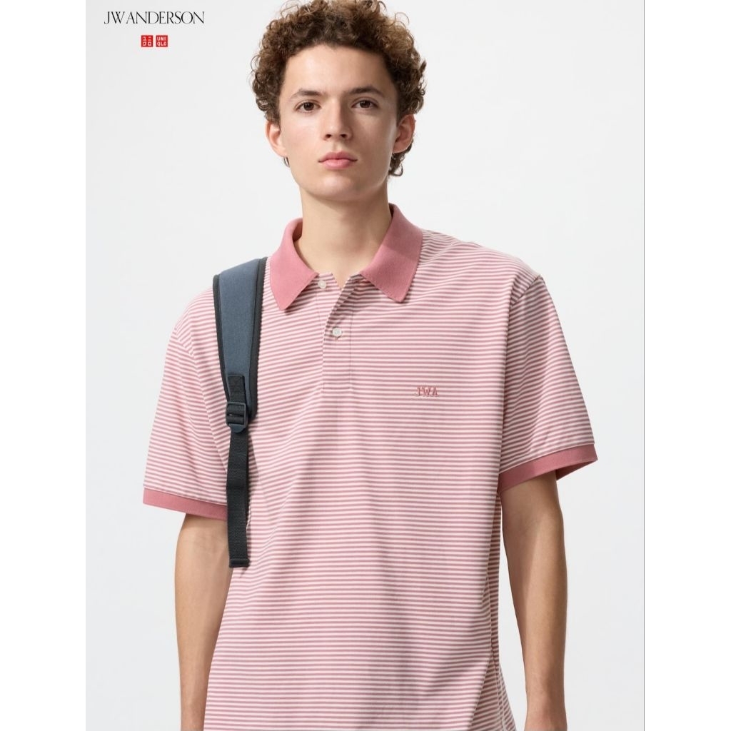 Uniqlo X JWA / JW Anderson - เสื้อโปโลลายทาง Pique Dry - แคบ - Unisex
