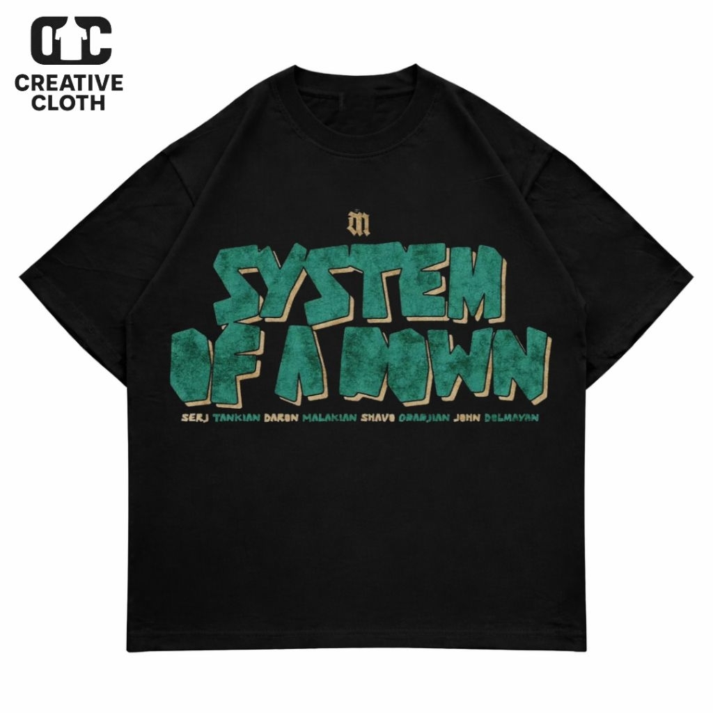 เสื้อยืด OVERSIZE SYSTEM OF A DOWN FONTS | เสื้อยืด OVERSIZE BLACK STYLE Y2K VINTAGE BOOTLEG | วงดนต
