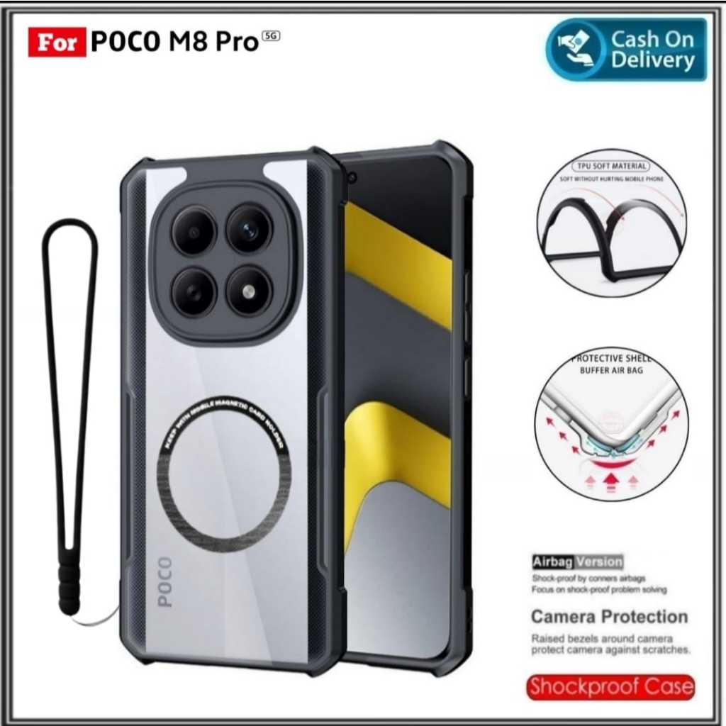 POCO M8 PRO Hard Soft Fusion Armor กันกระแทก TPU HD ปลอกอะคริลิคใส HP Cover DI HONYCASE
