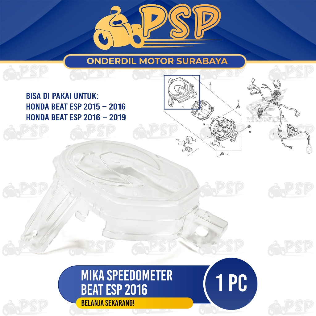Mika Spido Beat ESP 2016 - Mica Speedometer เลนส์กระจก Honda Beat K25G 2014 Beat Sporty esp K81