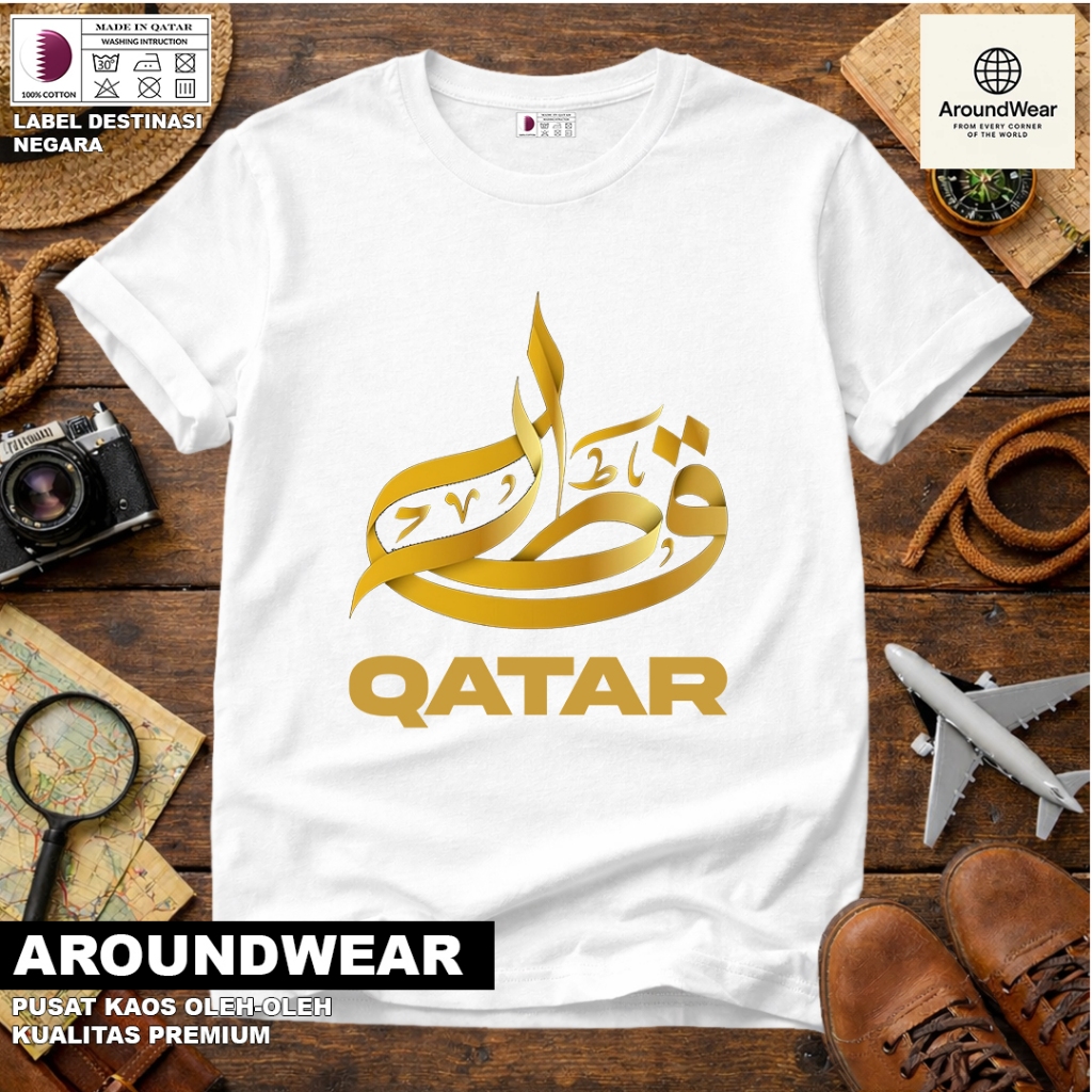 QATAR 27 SOUVENIR เสื้อยืด WITH A COUNTRY TAG, QATAR COTTON 30S, PREMIUM GIFT SOUVENIR