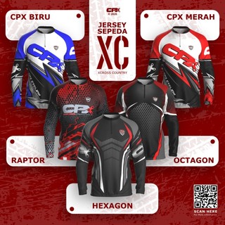 Baju Kaos jersey Sepeda CPX Pria Gowes Dingin Lengan Panjang Breatheable Dry fit full print
