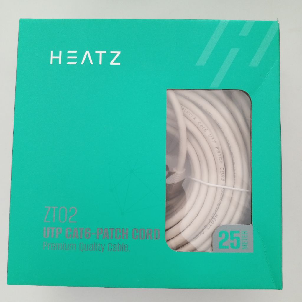 สาย Heatz ZT02 25m CAT6 UTP - สายแพทช์ สายคุณภาพพรีเมี่ยม ความเร็วสูงสุด 10Gbps ยาว 25 เมตร พร้อมขั้