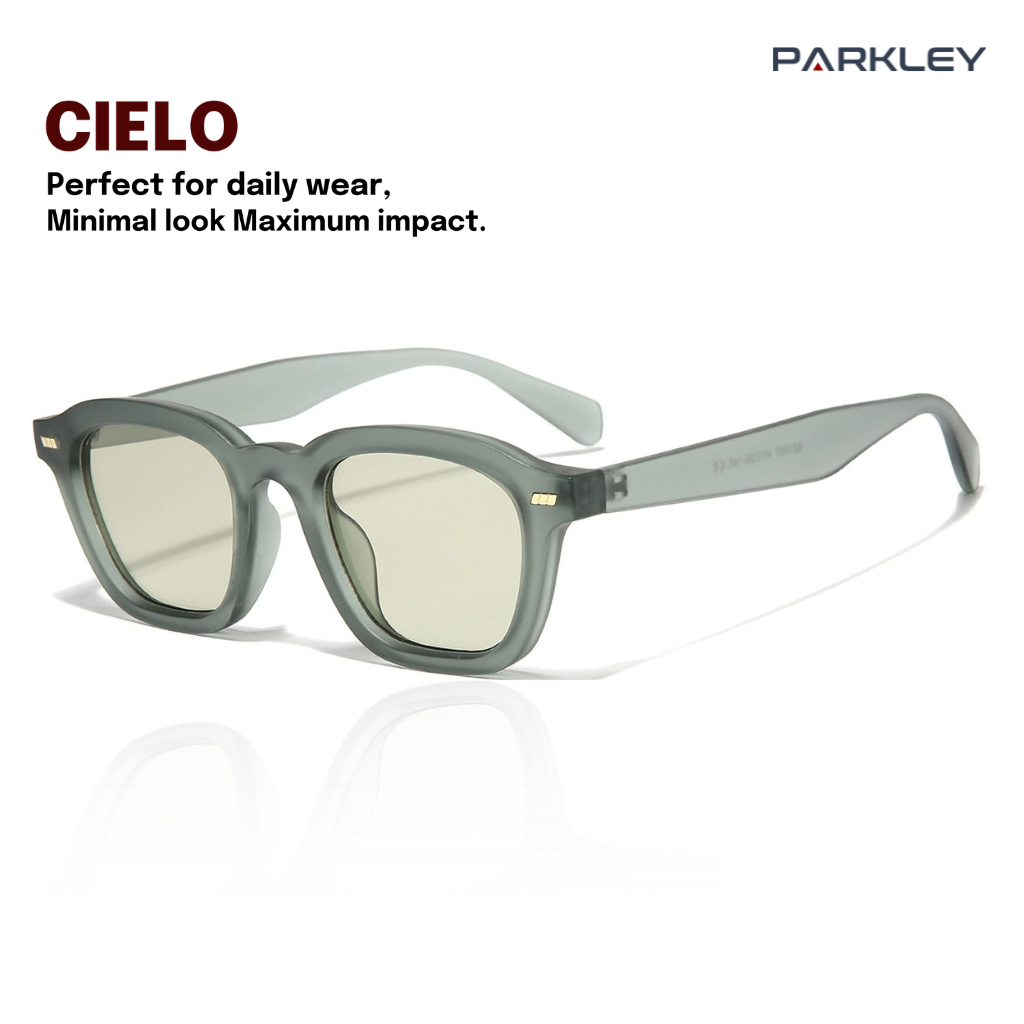 Parkley CIELO แว่นกันแดดสําหรับผู้ชายและผู้หญิงแว่นตาแฟชั่นสไตล์มินิมอลสไตล์ป้องกันรังสียูวีทุกวัน