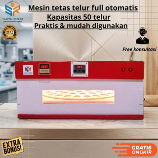 Mesin tetas /  penetas telur full otomatis real kap 50 telur untuk telor ayam ,bebek dan burung
